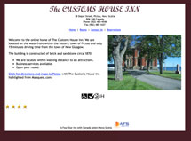 Old website for Customs House Inn, Pictou, Nova Scotia